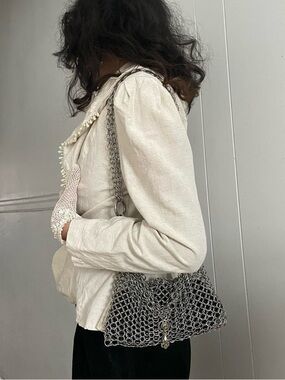 Chain Mail Shoulder Bag - Silver Mesh Handbag - Made to order